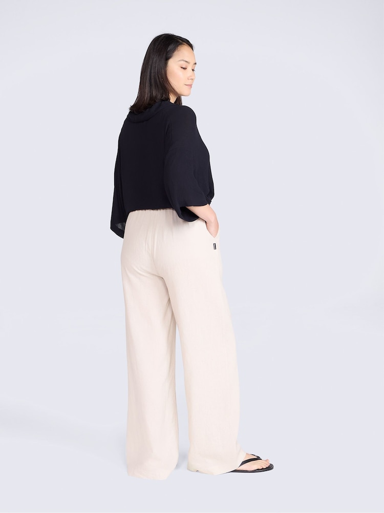 Animal Cream Linen Blend Trousers - Image 4 of 4