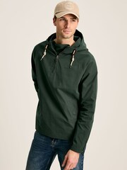 Joules Wilton Green Pullover Dry Wax Jacket With Hood - Image 1 of 7