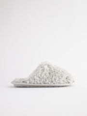 Grey Faux Fur Cosy Mule Slippers - Image 3 of 7