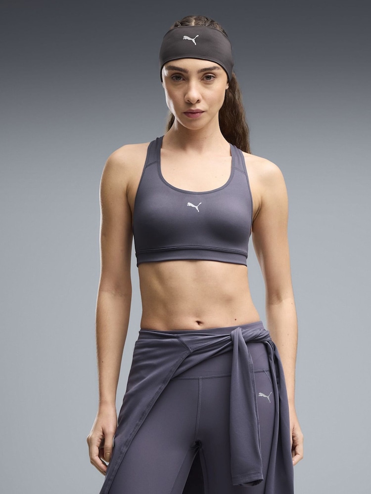 Puma Grey 4Keeps Run Bra - Image 1 of 5 Puma Grey 4Keeps Run Bra - Image 1 of 5
