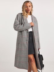 Simply Be Black Checked Faux Wool Relaxed Blazer Coat - Image 1 of 5