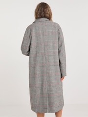 Simply Be Black Checked Faux Wool Relaxed Blazer Coat - Image 2 of 5