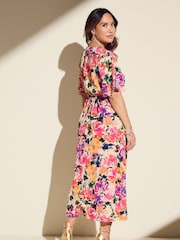 Myleene Klass Pink Floral Printed Tea Dress - Image 2 of 5