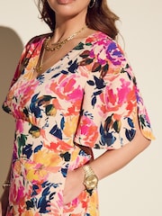 Myleene Klass Pink Floral Printed Tea Dress - Image 3 of 5