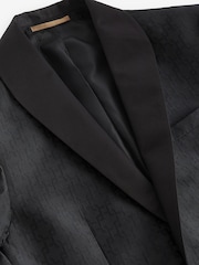 Black Satin Jacquard Tuxedo Jacket - Image 7 of 10
