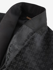 Black Satin Jacquard Tuxedo Jacket - Image 8 of 10