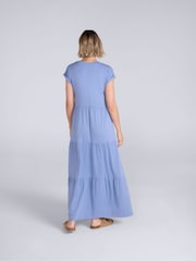 Animal Blue Jersey Maxi Tiered Dress - Image 4 of 7