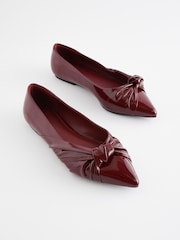 Berry Red Forever Comfort® Asymmetric Bow Point Toe Shoes - Image 1 of 5