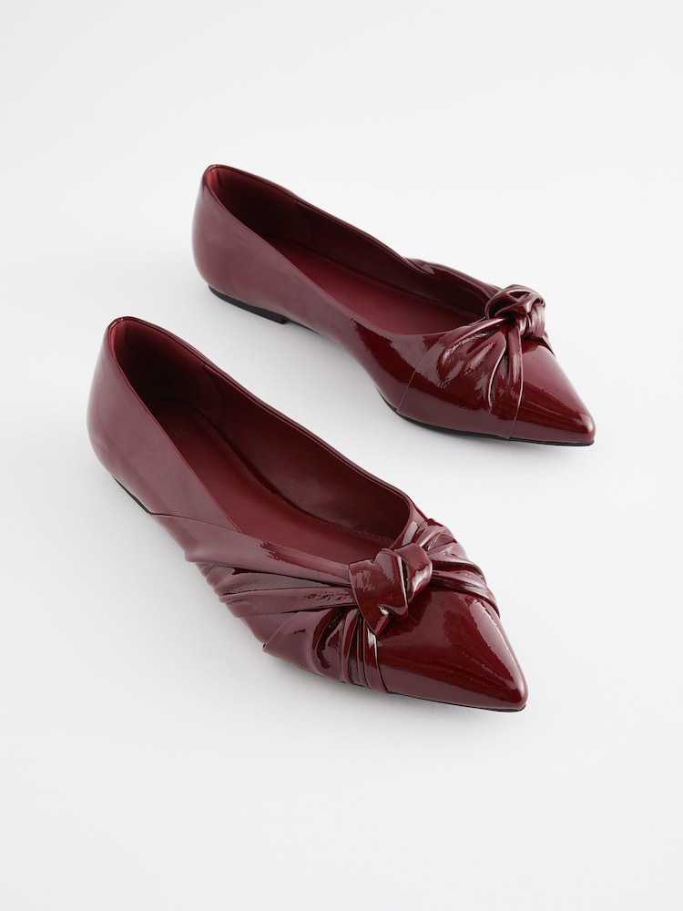 Berry Red Forever Comfort® Asymmetric Bow Point Toe Shoes - Image 1 of 5
