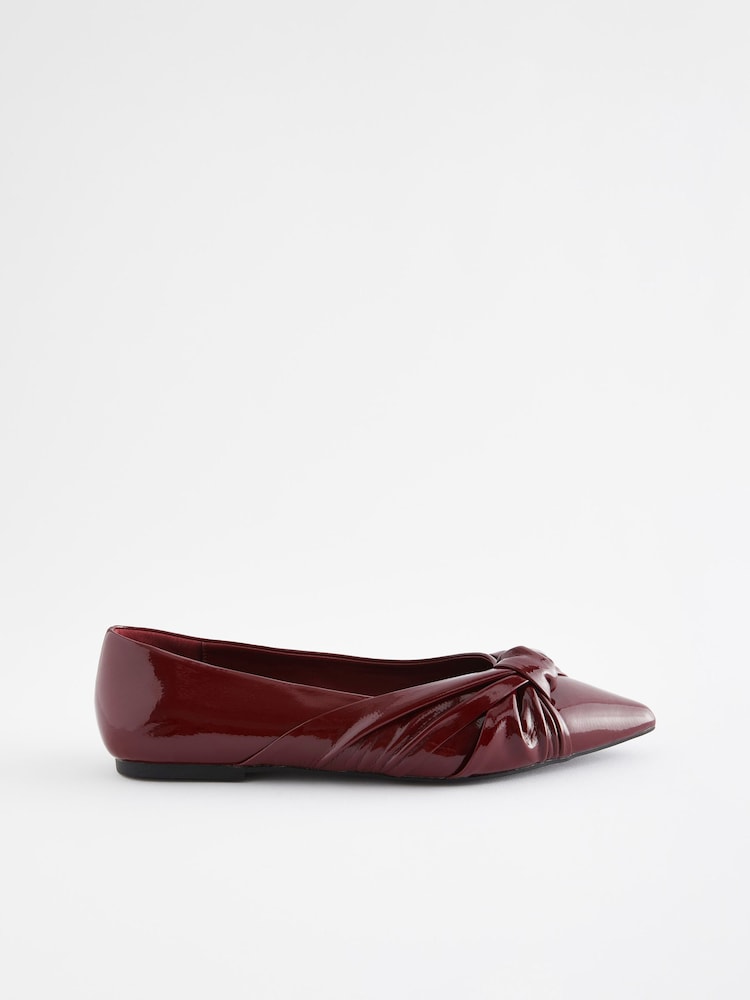 Berry Red Forever Comfort® Asymmetric Bow Point Toe Shoes - Image 2 of 5