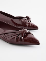 Berry Red Forever Comfort® Asymmetric Bow Point Toe Shoes - Image 4 of 5