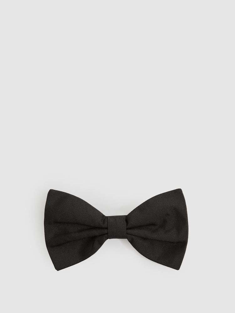 Reiss Black Boyle Grosgrain Silk Bow Tie - Image 1 of 4