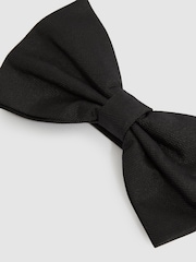 Reiss Black Boyle Grosgrain Silk Bow Tie - Image 4 of 4