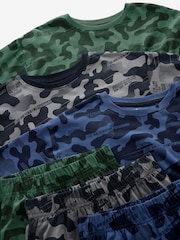 Grey/Blue/Green Camouflage 3 Pack Long Sleeve Pyjamas (3-16yrs) - Image 10 of 10