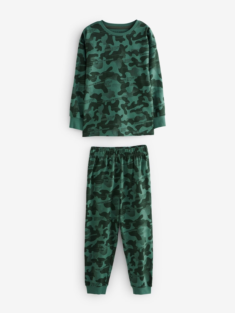 Grey/Blue/Green Camouflage Long Sleeve Pyjamas 3 Pack (3-16yrs) - Image 7 of 10