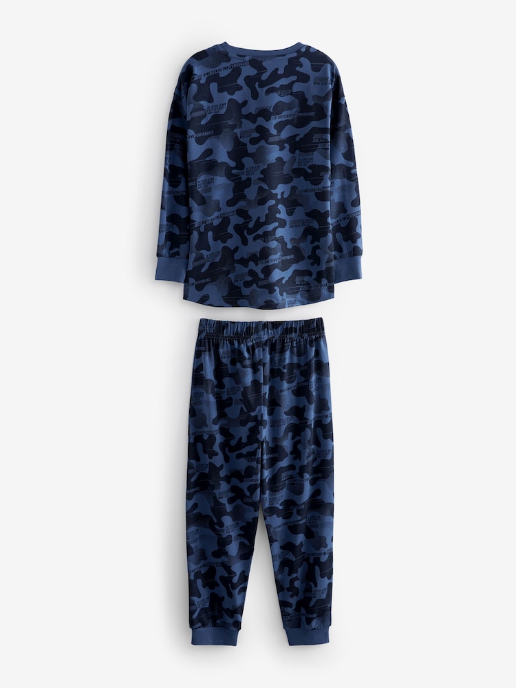 Grey/Blue/Green Camouflage Long Sleeve Pyjamas 3 Pack (3-16yrs) - Image 8 of 10
