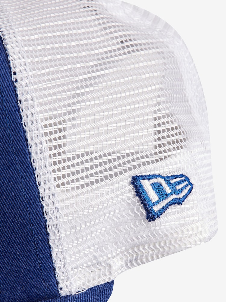 New Era® Blue/White La Dodgers Clean A-Frame Trucker 100% Cotton Cap - Image 6 of 6 New Era® Blue/White La Dodgers Clean A-Frame Trucker 100% Cotton Cap - Image 6 of 6