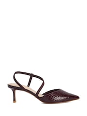 Dune London Red Standard Fit Leather Charming Court Shoes - Image 1 of 5