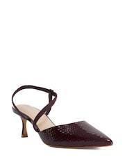 Dune London Red Standard Fit Leather Charming Court Shoes - Image 2 of 5