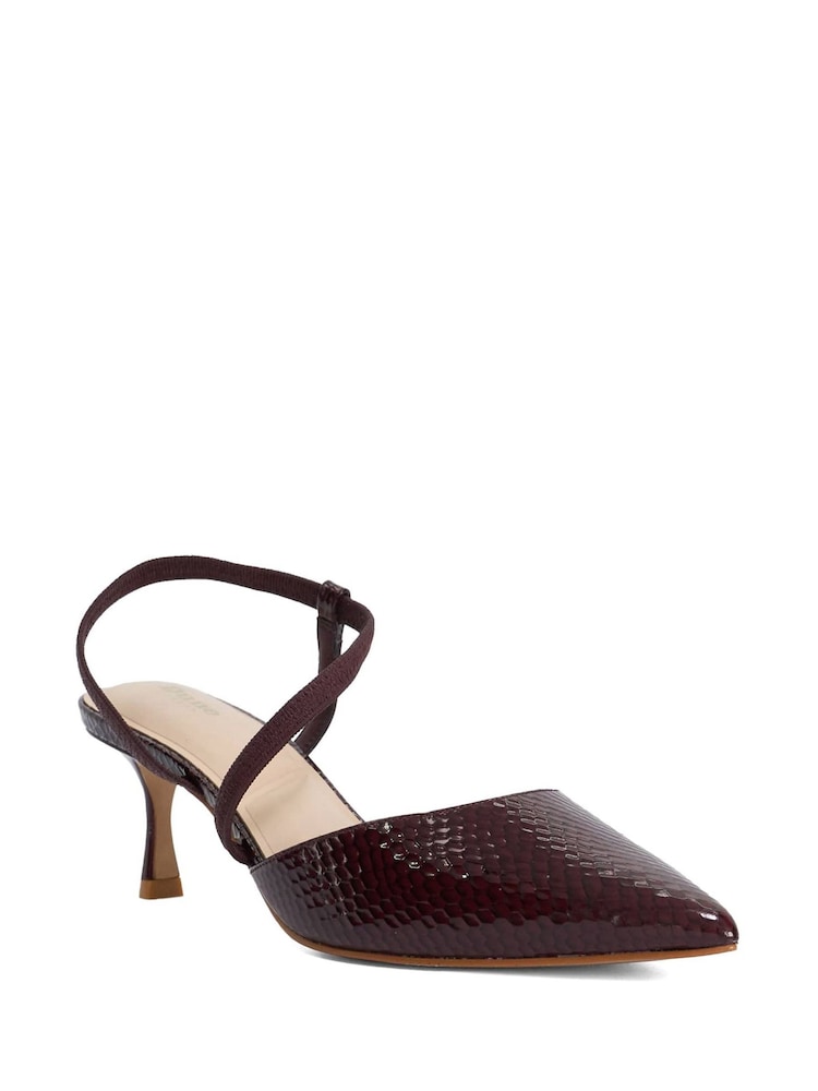 Dune London Red Standard Fit Leather Charming Court Shoes - Image 2 of 5 Dune London Red Standard Fit Leather Charming Court Shoes - Image 2 of 5