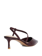 Dune London Red Standard Fit Leather Charming Court Shoes - Image 3 of 5