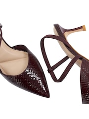 Dune London Red Standard Fit Leather Charming Court Shoes - Image 5 of 5