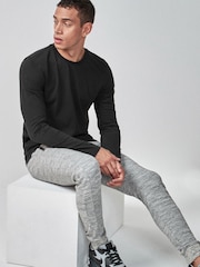 Black Slim Fit Long Sleeve Crew Neck T-Shirt - Image 1 of 5