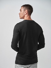 Black Slim Fit Long Sleeve Crew Neck T-Shirt - Image 2 of 5