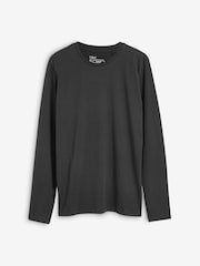 Black Slim Fit Long Sleeve Crew Neck T-Shirt - Image 5 of 5