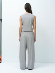 French Connection Black Enya Pinstripe Waistcoat - Image 5 of 6