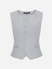 French Connection Black Enya Pinstripe Waistcoat - Image 6 of 6