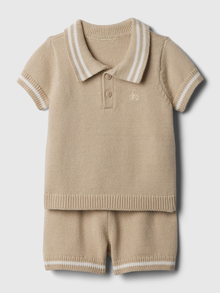 Gap Brown Knit Baby Sweater and Shorts Set (Newborn-24mths) - Image 1 of 2