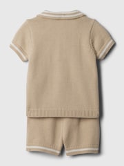 Gap Brown Knit Baby Sweater and Shorts Set (Newborn-24mths) - Image 2 of 2