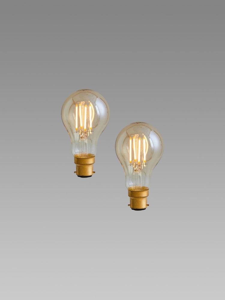 2 Pack 4W LED BC Retro GLS Light Bulbs - Image 1 of 4