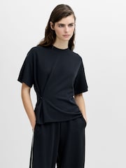 French Connection Wren Waist Cinched Loop Button T-Shirt - Imagen 2 de 6