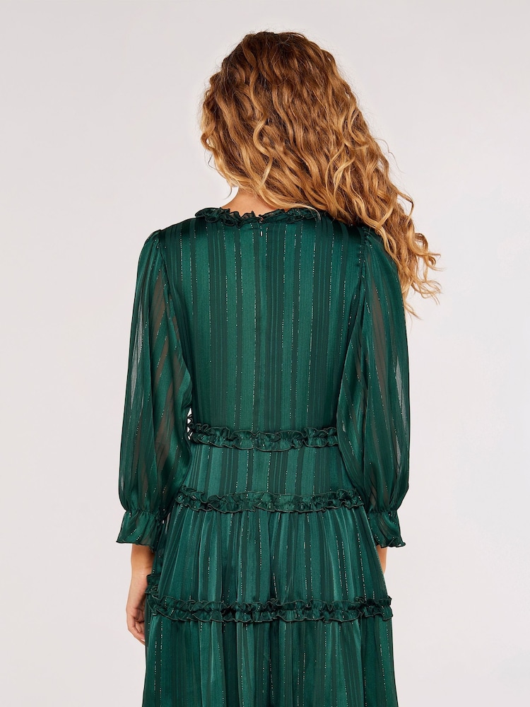 Apricot Green Ruffle Tiered Dress - Image 2 of 4