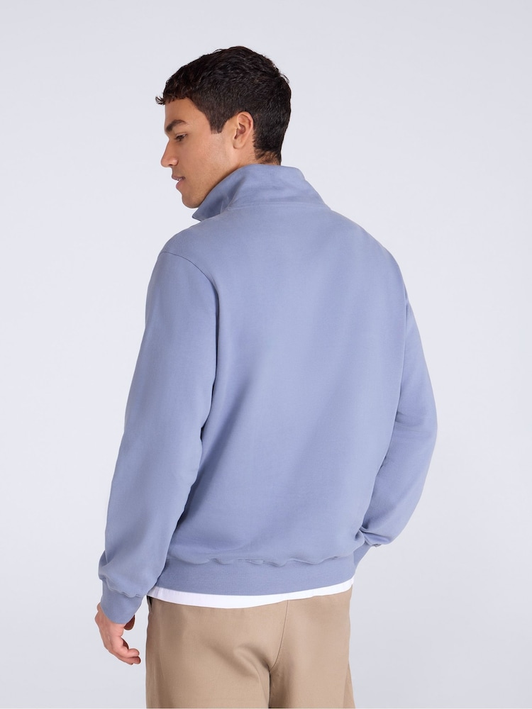 Blauw - Animal Sid Half-Zip Sweat Top - Afbeelding 2 van 5 Blauw - Animal Sid Half-Zip Sweat Top - Afbeelding 2 van 5
