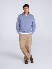 Blauw - Animal Sid Half-Zip Sweat Top - Afbeelding 3 van 5