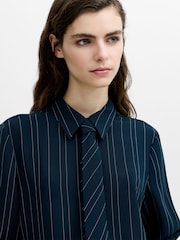 French Connection Blue Erma Pin Stripe Tie T-Shirt - Image 4 of 7