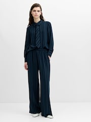 French Connection Blue Erma Pin Stripe Tie T-Shirt - Image 5 of 7