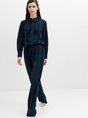 French Connection Blue Erma Pin Stripe Tie T-Shirt - Image 6 of 7