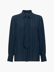 French Connection Blue Erma Pin Stripe Tie T-Shirt - Image 7 of 7