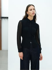 French Connection Black Arezzo Corset Shirt - Image 3 of 7
