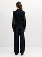 French Connection Black Arezzo Corset Shirt - Image 6 of 7
