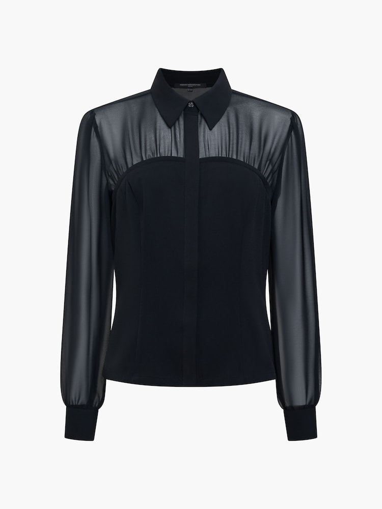 French Connection Black Arezzo Corset Shirt - Image 7 of 7