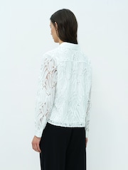 French Connection White Margot Textured Shirt - Image 2 of 6