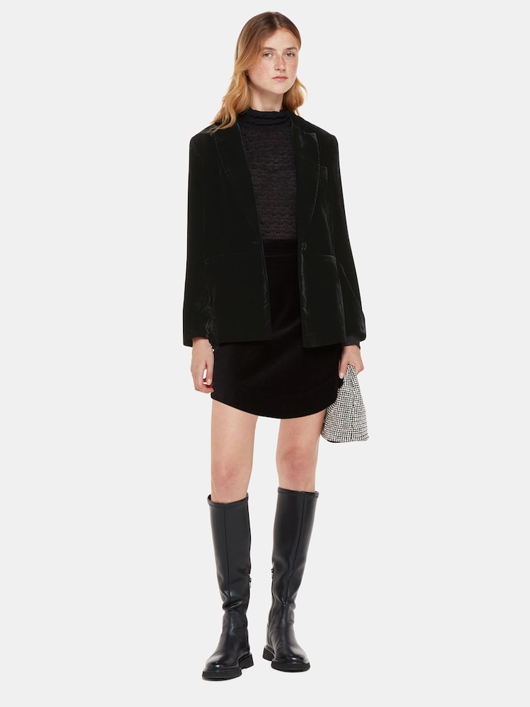Whistles Olivia Velvet Black Blazer - Image 1 of 5