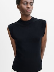 French Connection Black Jilene Draw String Detail Knit Top - Image 1 of 6