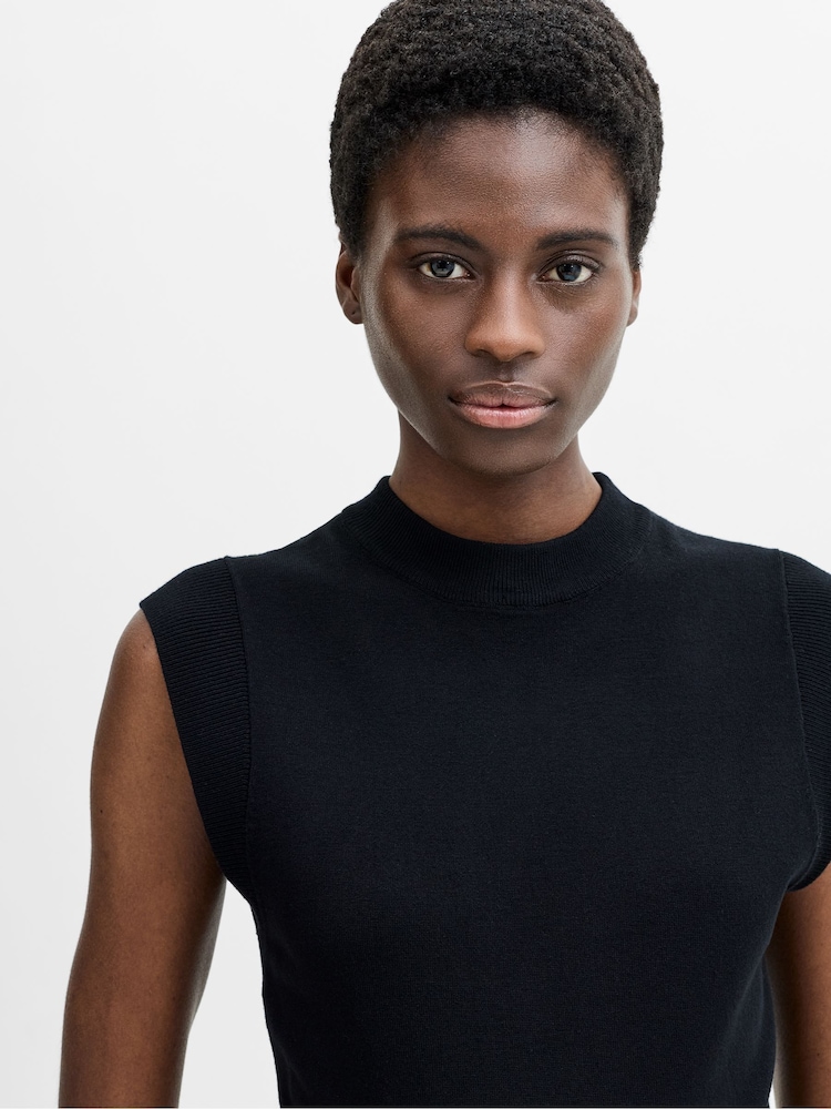 French Connection Black Jilene Draw String Detail Knit Top - Image 2 of 6 French Connection Black Jilene Draw String Detail Knit Top - Image 2 of 6