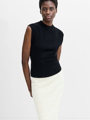 French Connection Black Jilene Draw String Detail Knit Top - Image 3 of 6